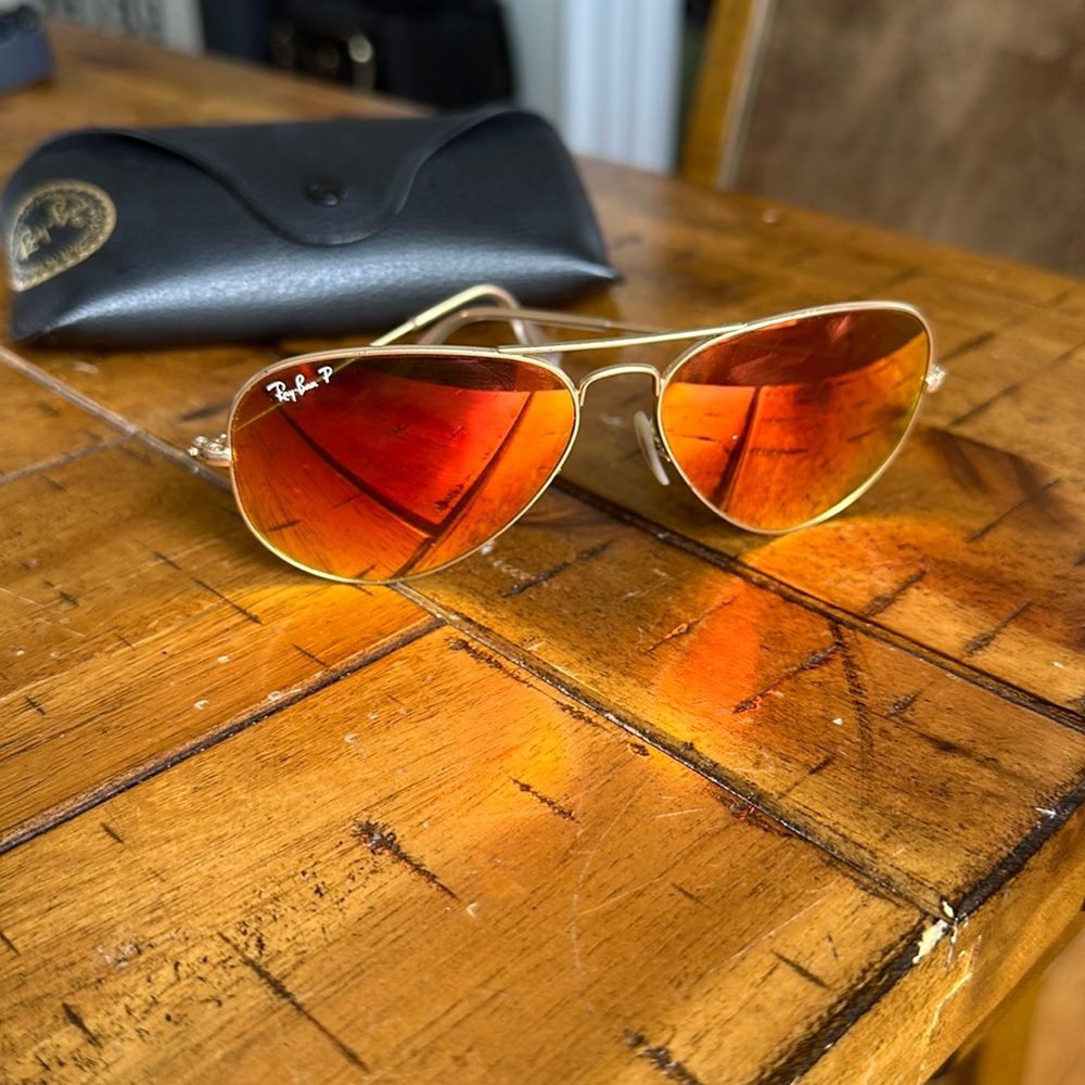 Ray-Ban polarized red mirror 58-14
